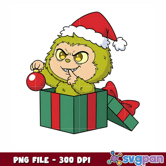 Christmas labubu gift png, christmnas labubu png, grinch labubu png