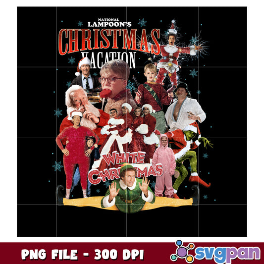 Christmas lampoons png, christmas cartoons png, christmas tree png