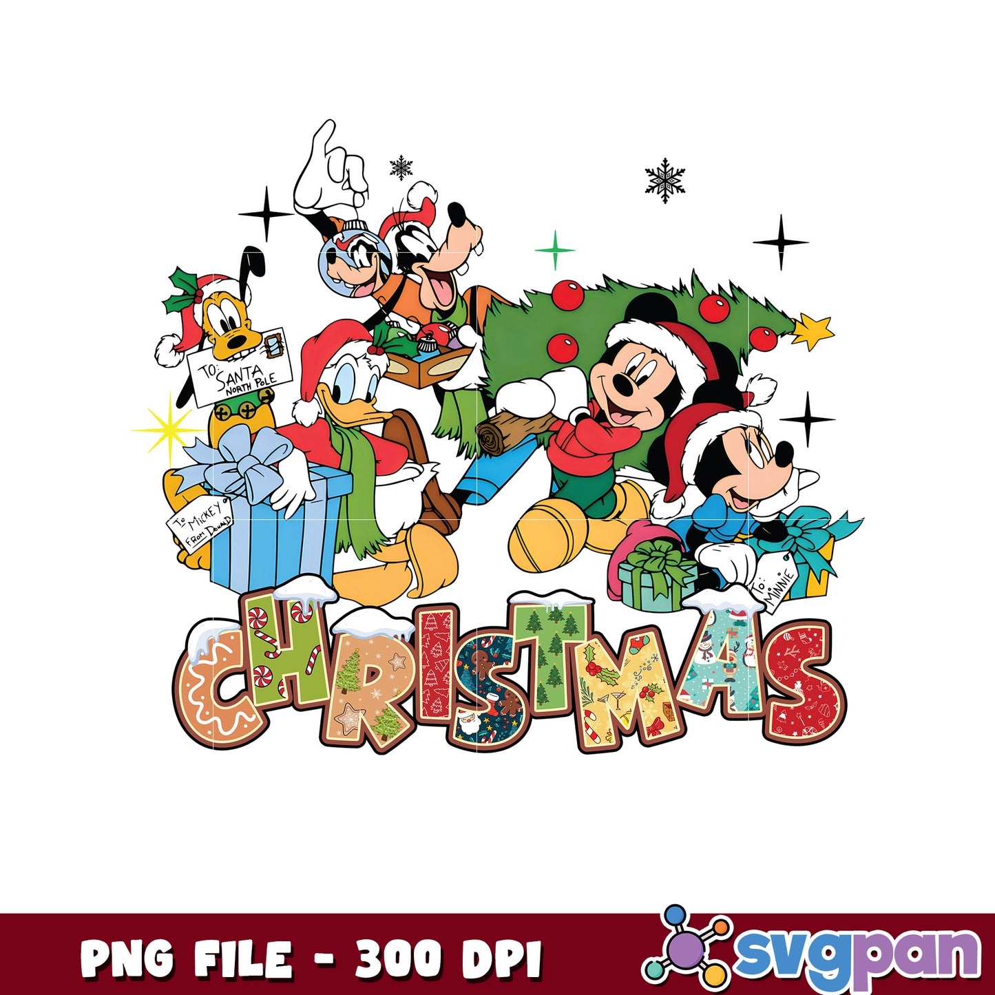 Christmas mickey design png, christmas decor​​ png, christmas 2025​ png