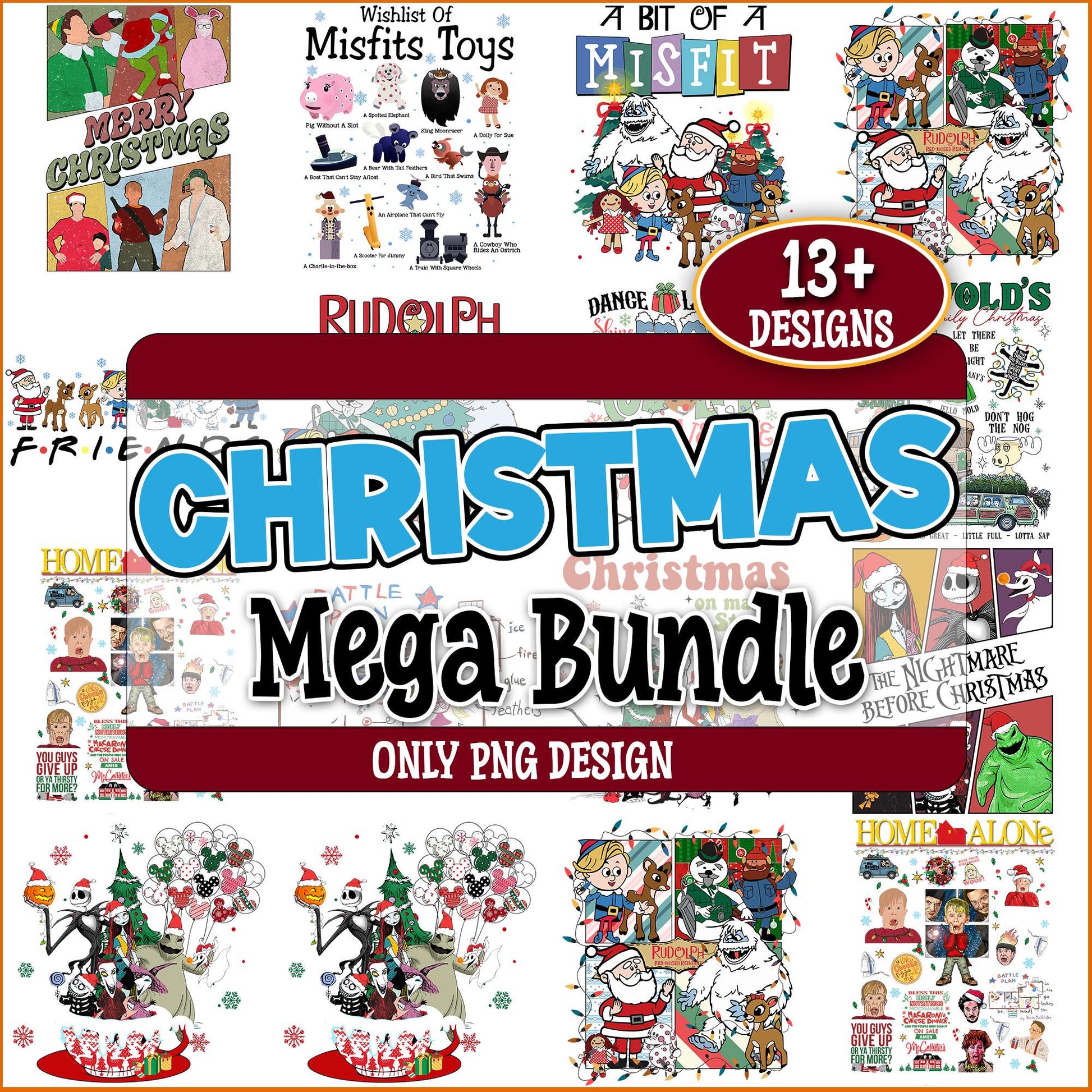 Christmas misfit png bundle