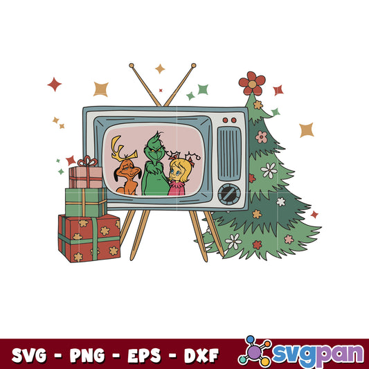 Christmas movie and chill retro the grinch svg