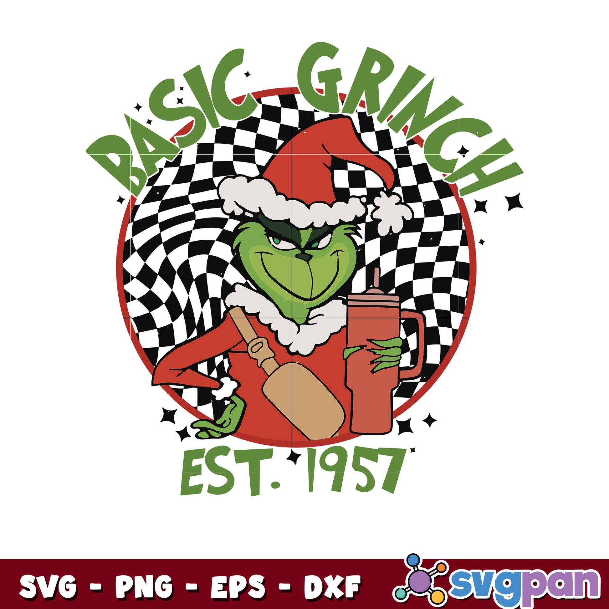 Christmas movie characters retro basic grinch svg