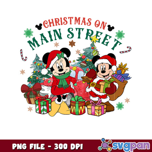 Christmas on main street png, chistmas clipart png, cartoon png