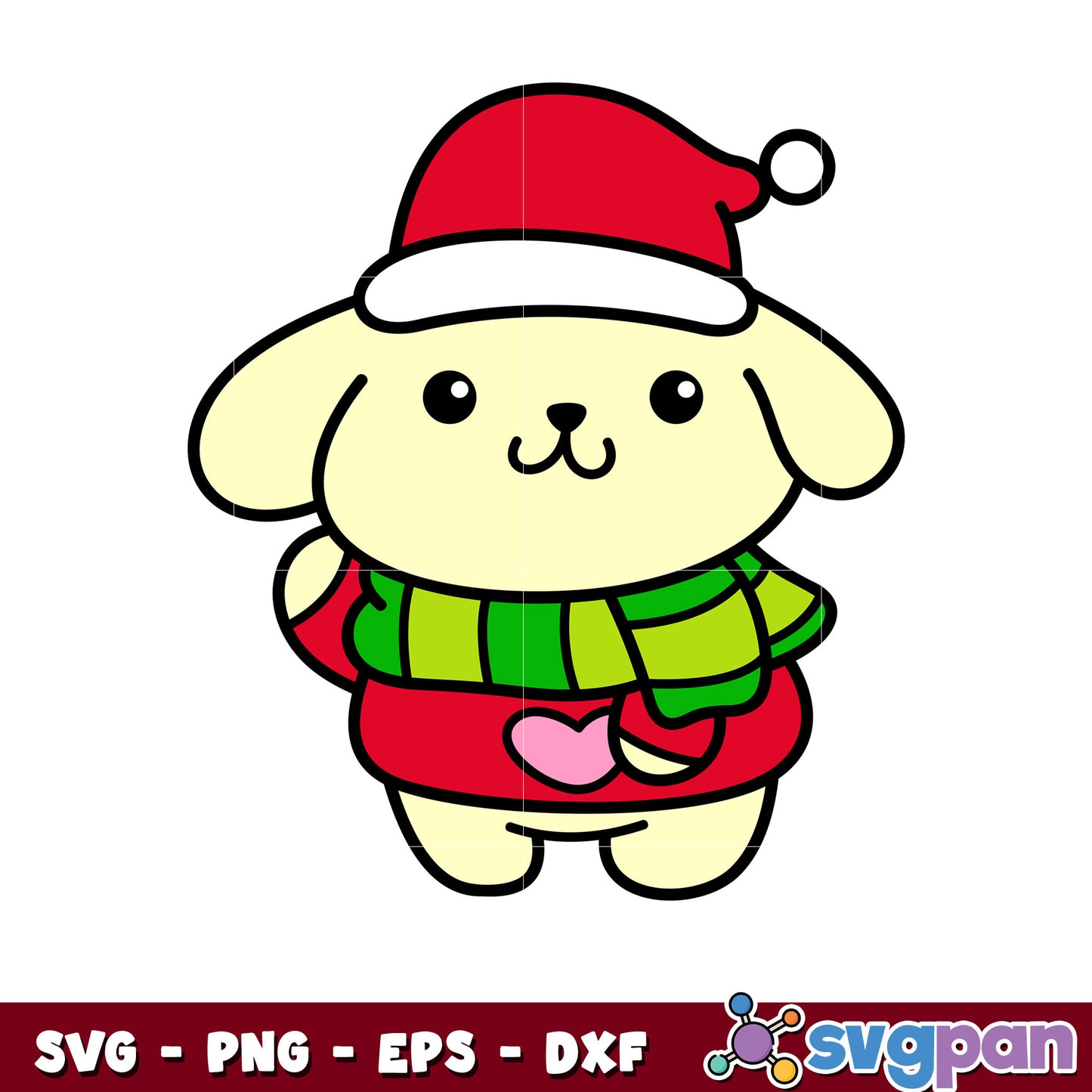 Christmas pompompurin santa hat svg, pompompurin​ svg, christmas svg