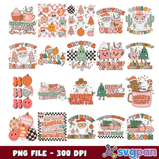 Christmas quotes design png bundle