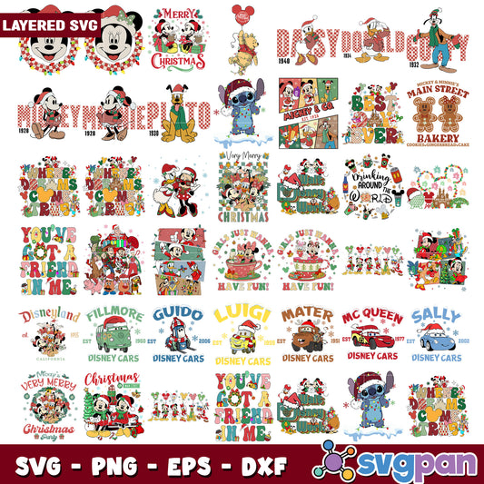 Christmas spirit disney svg bundle