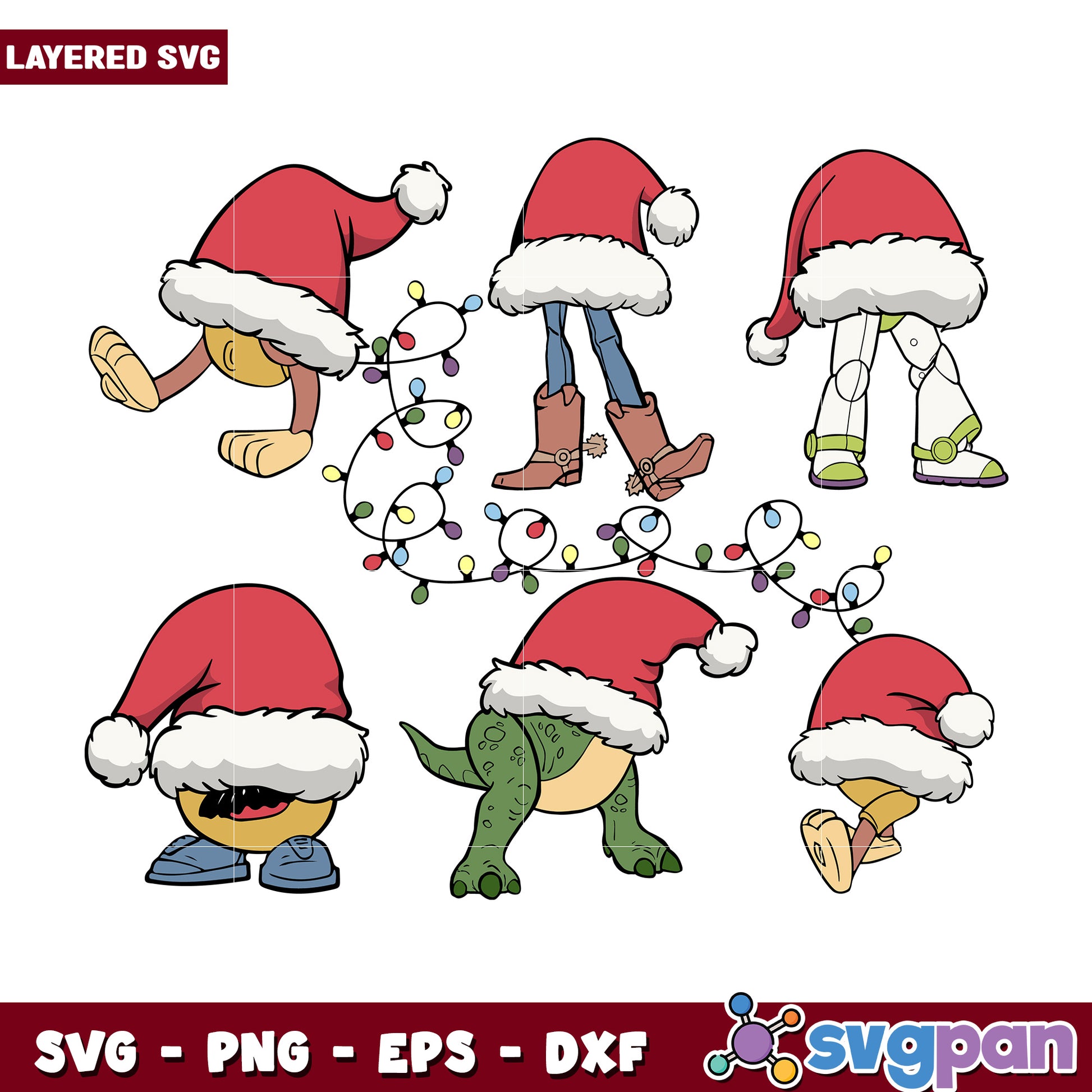 Christmas toys svg, christmas lights svg, cartoon svg
