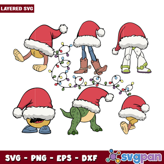 Christmas toys svg, christmas lights svg, cartoon svg