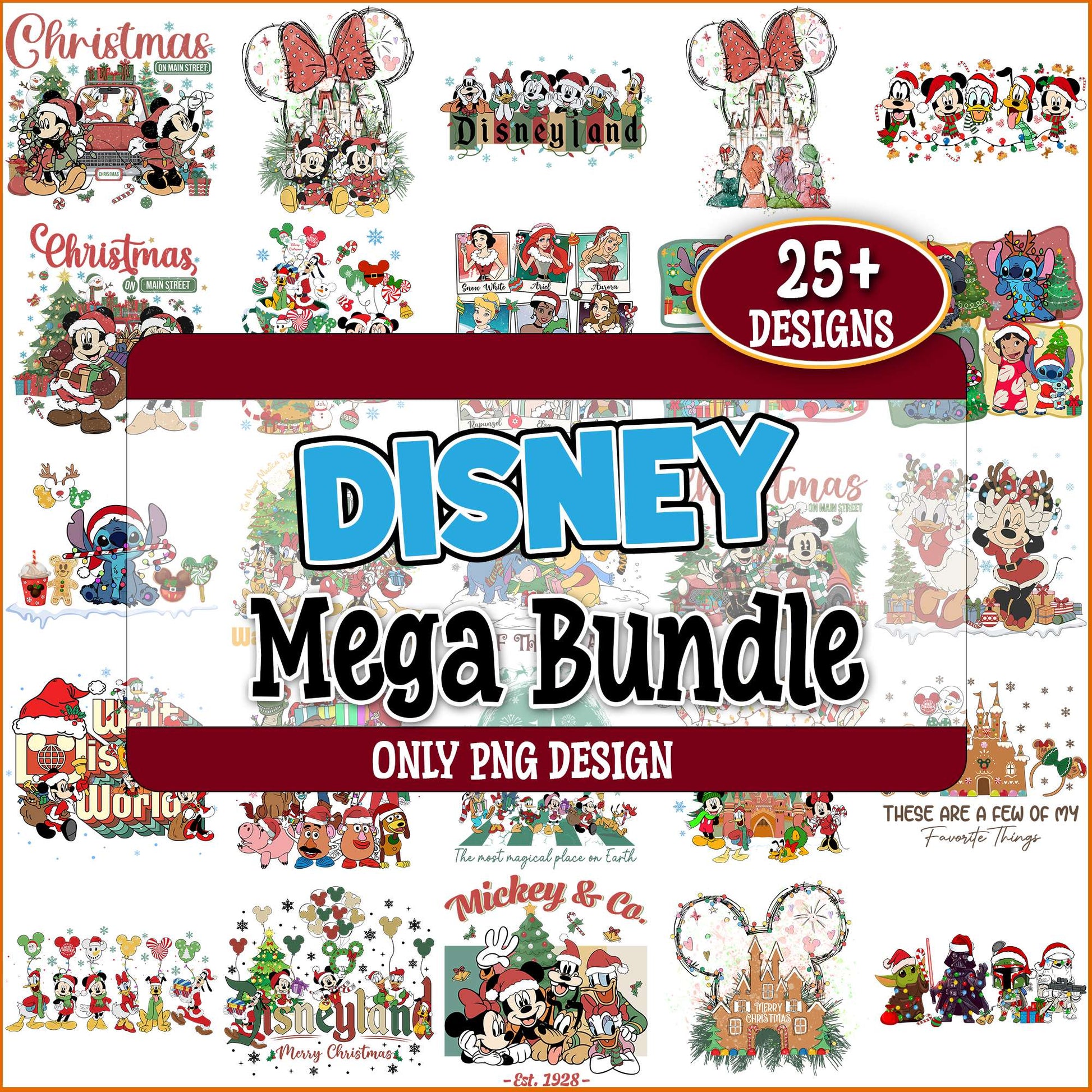 Christmas vibes disneyland png bundle