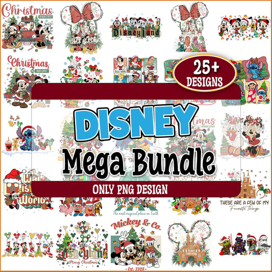 Christmas vibes disneyland png bundle