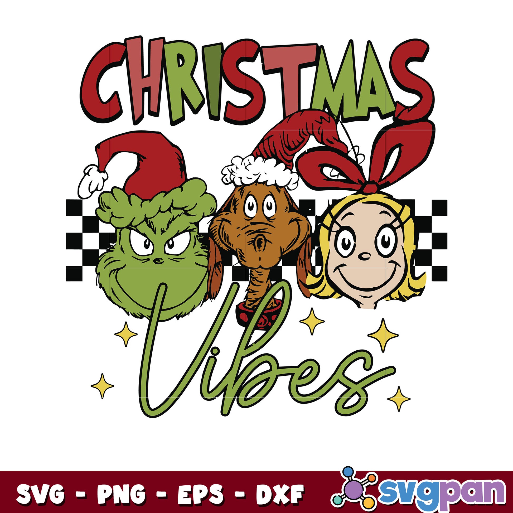 Christmas vibes grinch and friends svg