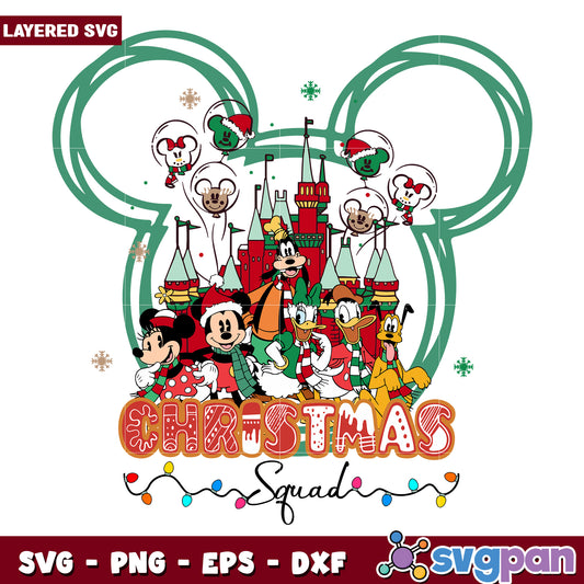 Chritmas squad svg, christmas lights svg, cartoon svg
