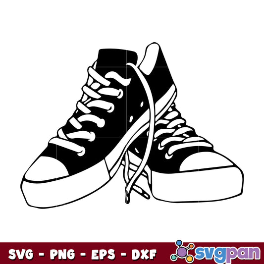 Chucks and Pearls Shoe svg