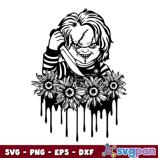Chucky FLower halloween svg