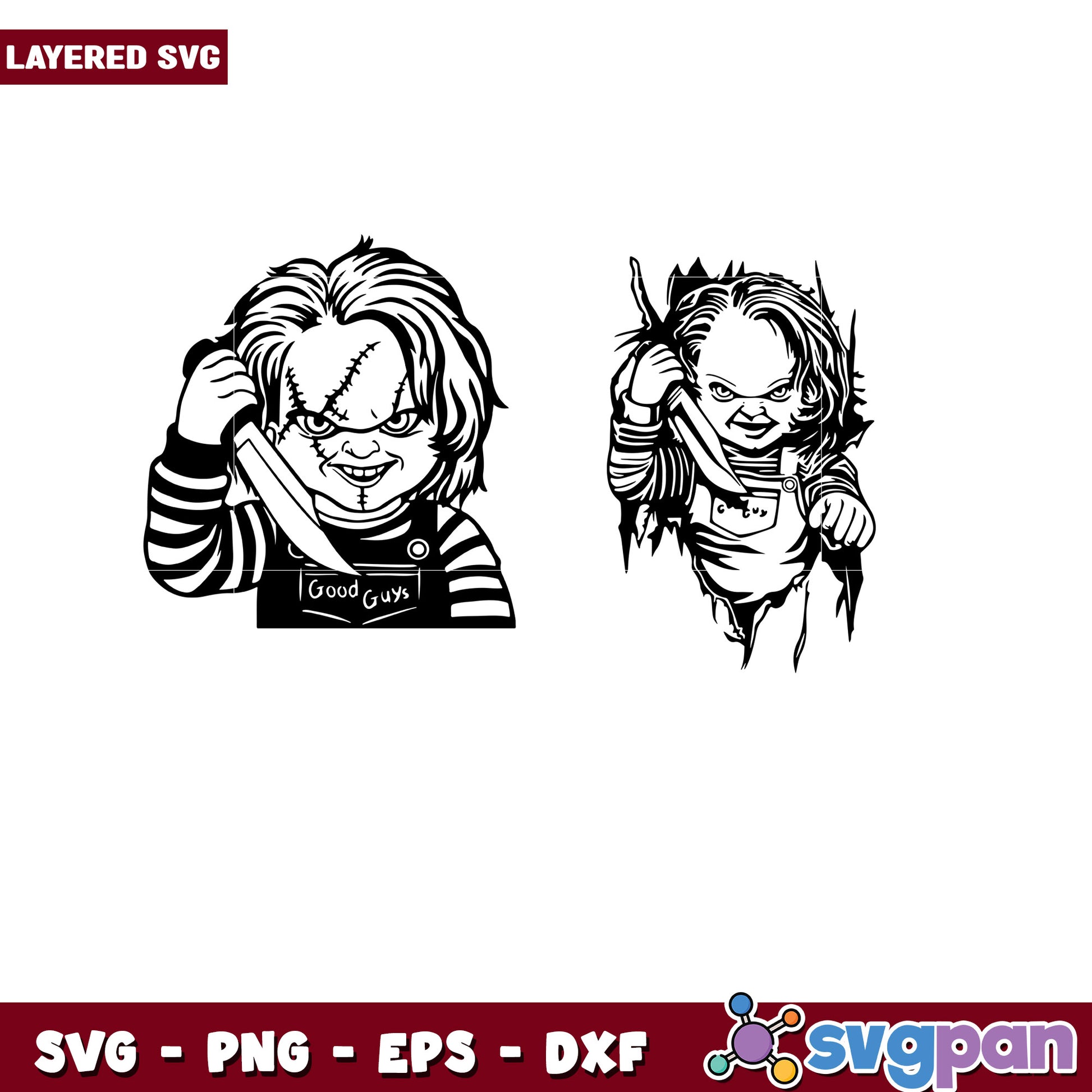 Chucky SVG Bundle Layered PNG EPS DXF