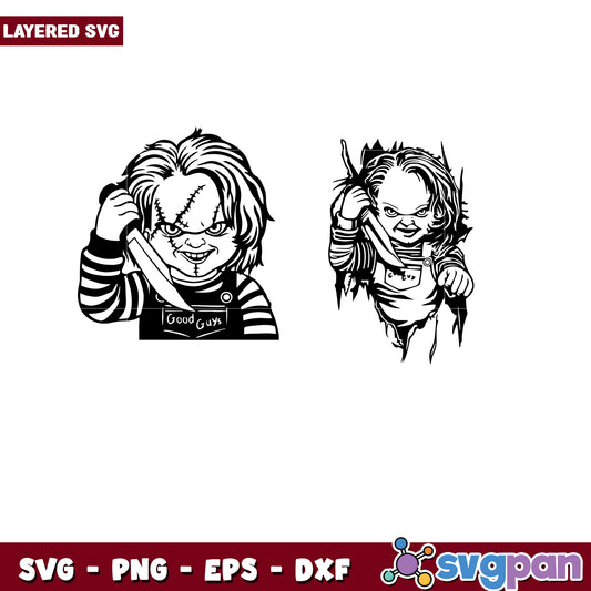 Chucky SVG Bundle Layered PNG EPS DXF