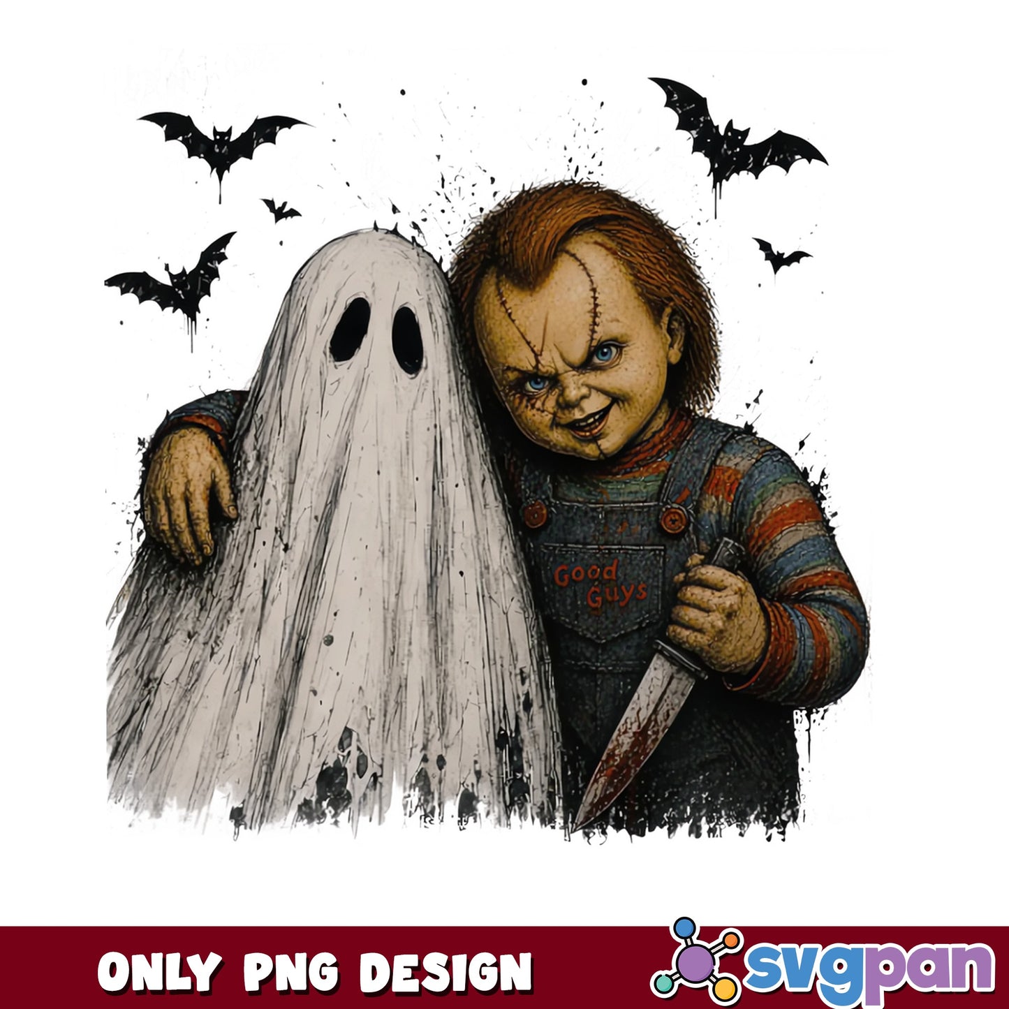 Chucky And Ghost Halloween PNG, Horror Movie PNG, Halloween PNG