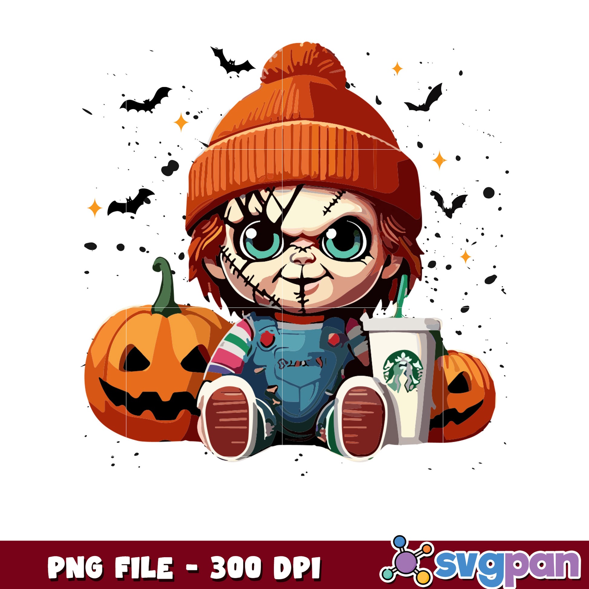 Chucky chibi png, trick or treat png, halloween songs png