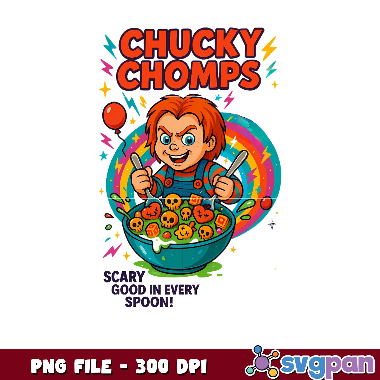 Chucky chomps png, spooky autumn png, fall season png