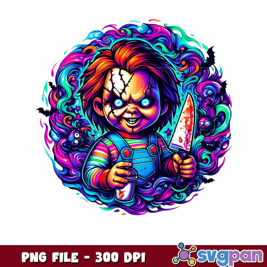 Chucky killers png, spooky halloween png, halloween candy png