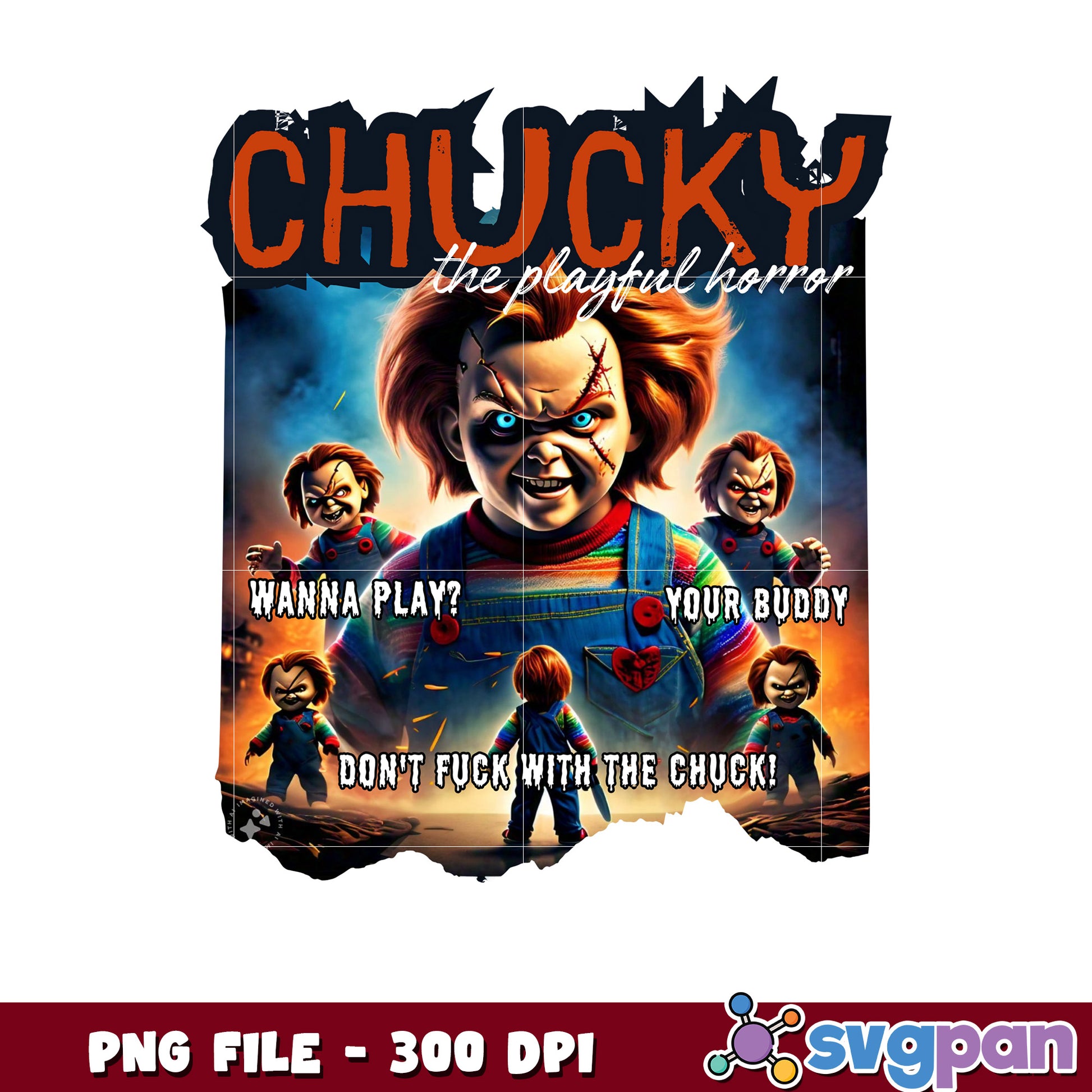 Chucky the playfull horror png, halloween horror characters png, halloween town png