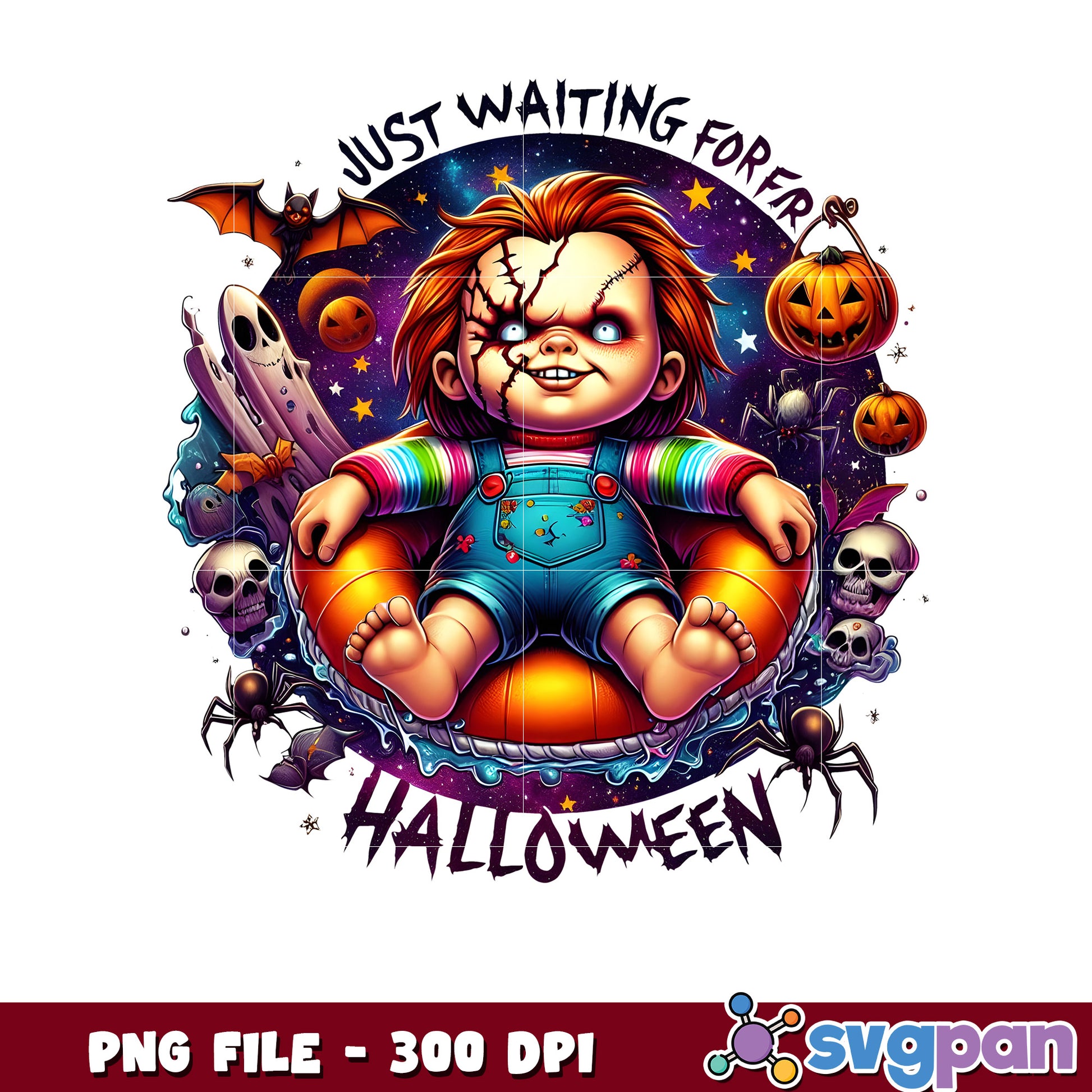Chucky waiting for halloween png, halloween vacation png, halloween toys png
