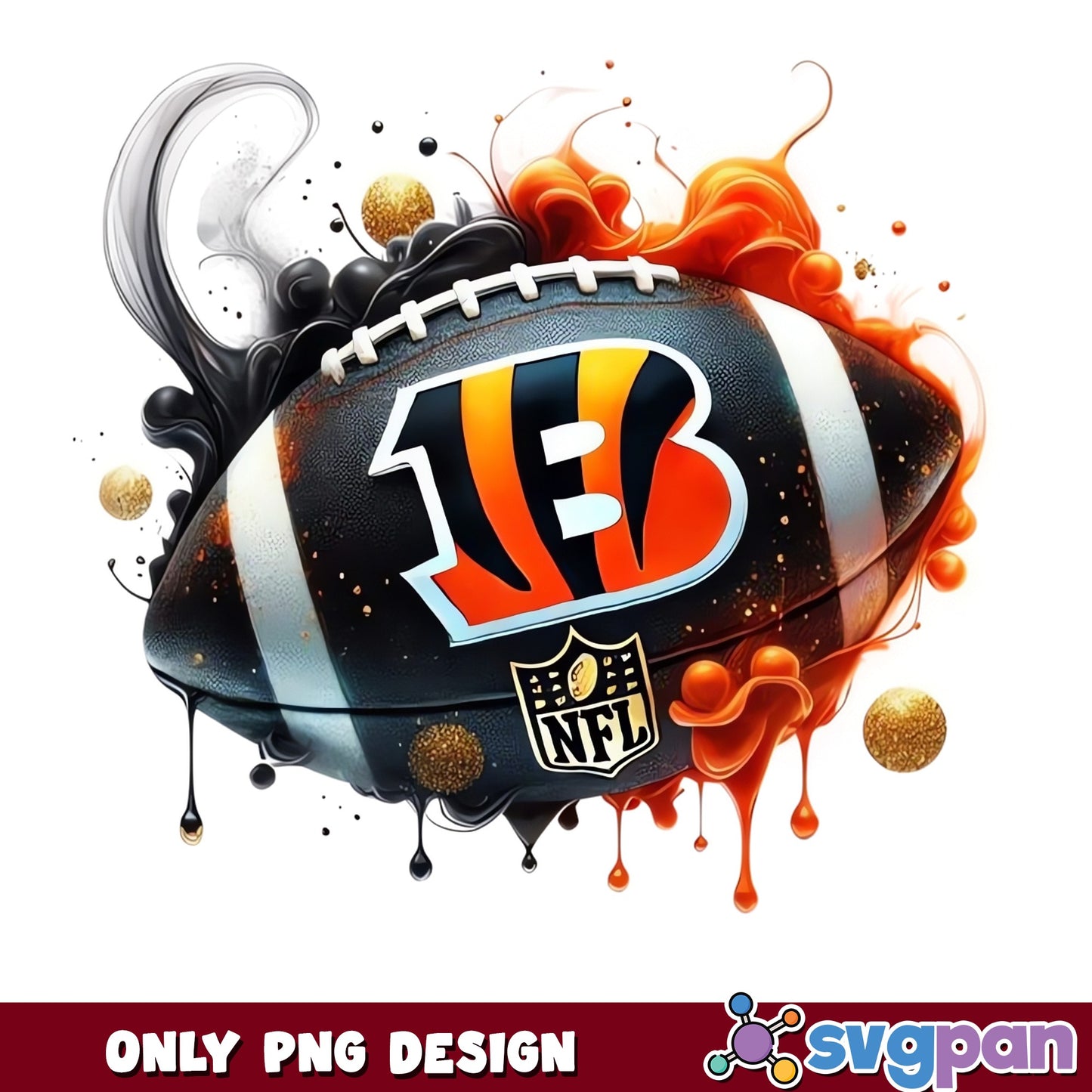 Cincinnati Bengals Football PNG, NFL Team Sublimation, Sports PNG