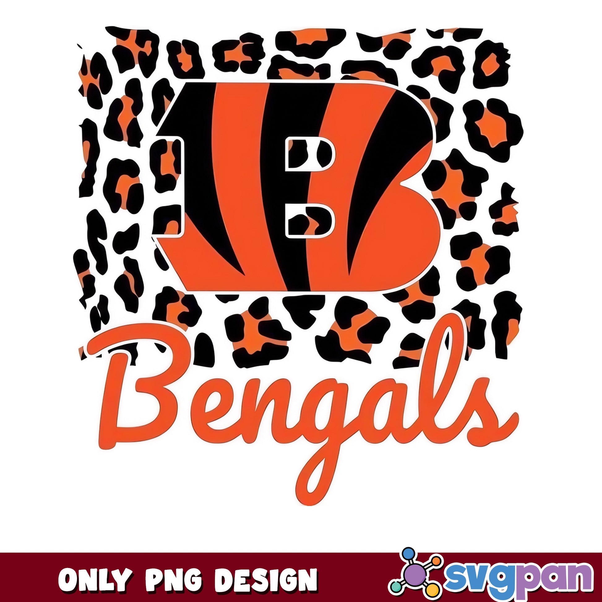 Cincinnati Bengals Leopard PNG, NFL Football PNG, Bengals PNG