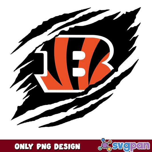 Cincinnati Bengals Ripped Claw PNG, NFL Football PNG, Bengals Logo PNG