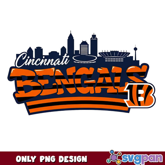 Cincinnati Bengals Skyline PNG, NFL Football PNG, Bengals Logo PNG
