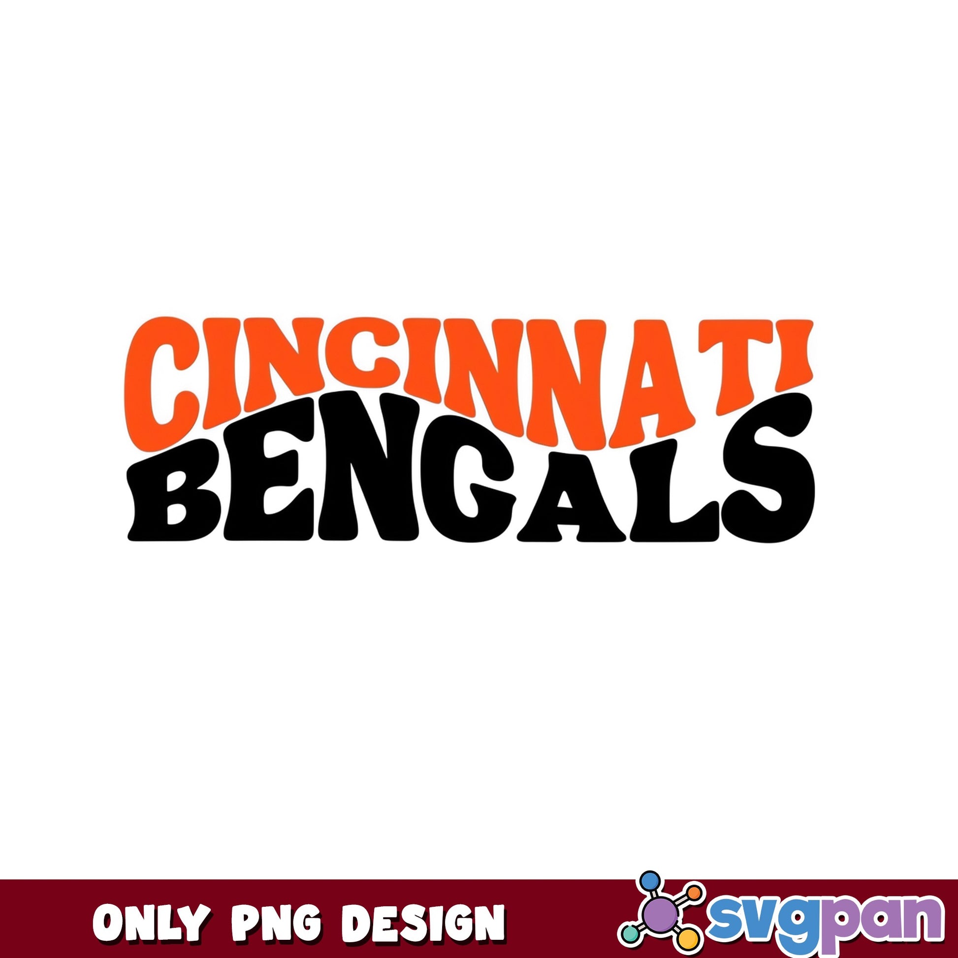 Cincinnati Bengals Wavy PNG, NFL Football Team, Bengals PNG
