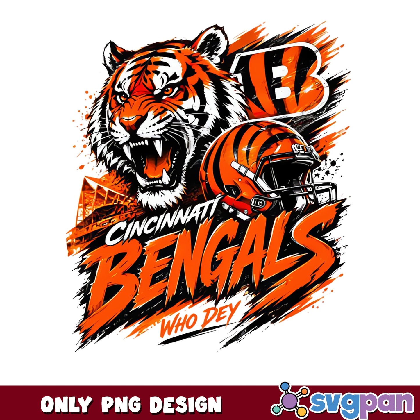 Cincinnati Bengals Who Dey PNG, Bengals Football PNG, NFL PNG