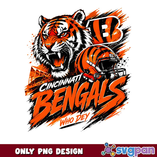 Cincinnati Bengals Who Dey PNG, Bengals Football PNG, NFL PNG
