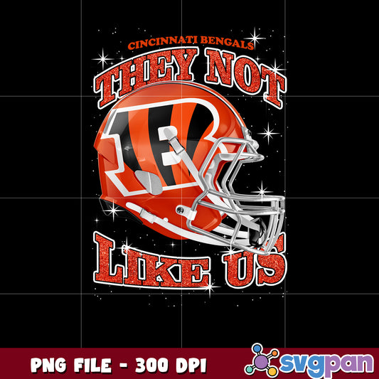 Cincinnati bengals helmet they not like us design png, nfl bengals, rugby american png