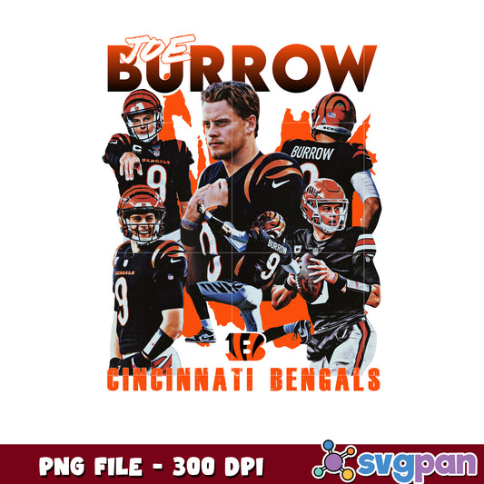 Cincinnati bengals joe burrow design png, nfl bengals, rugby american png