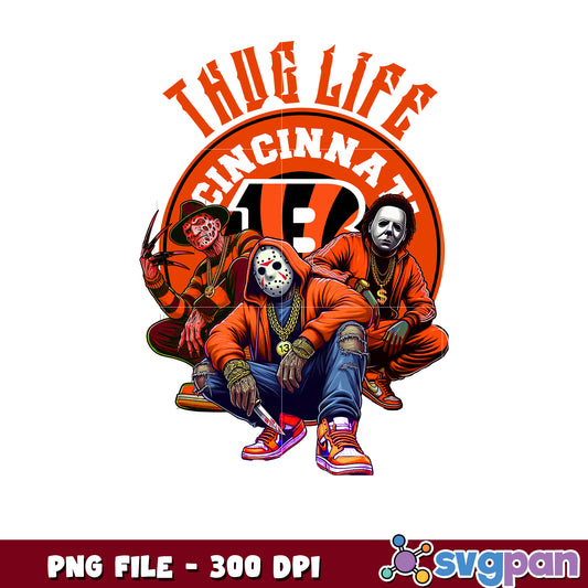 Cincinnati bengals thug life design png, nfl bengals, rugby american png