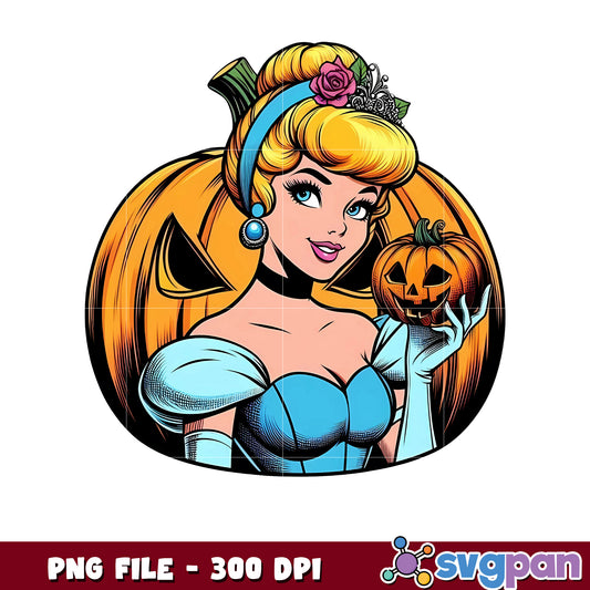 Cinderella halloween png, halloween decor png, halloween pumpkin png
