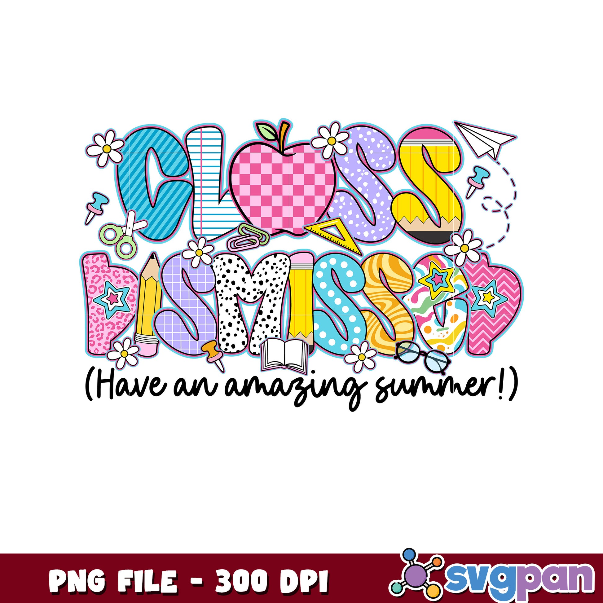 Class Dismissal PNG 300 DPI Summer Design
