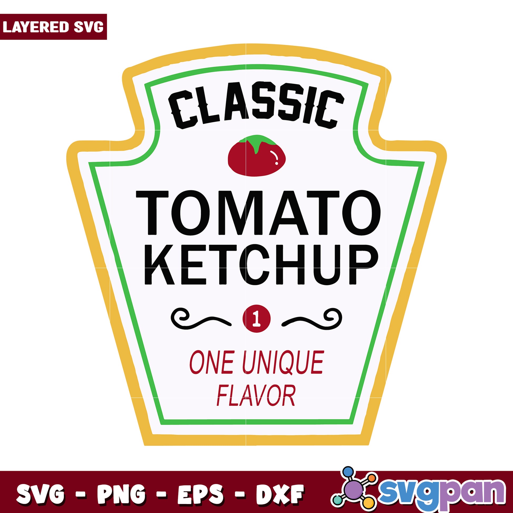 Classic Tomato Ketchup Label SVG Design, Perfect for Crafting Projects