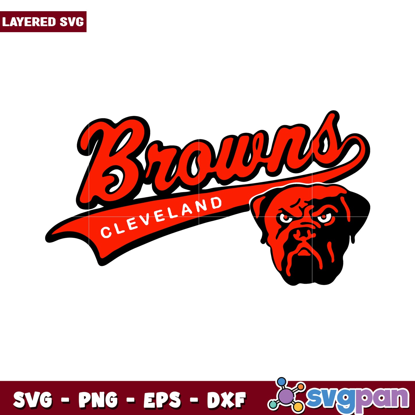 Cleveland Browns logo design, layered SVG for versatile crafting