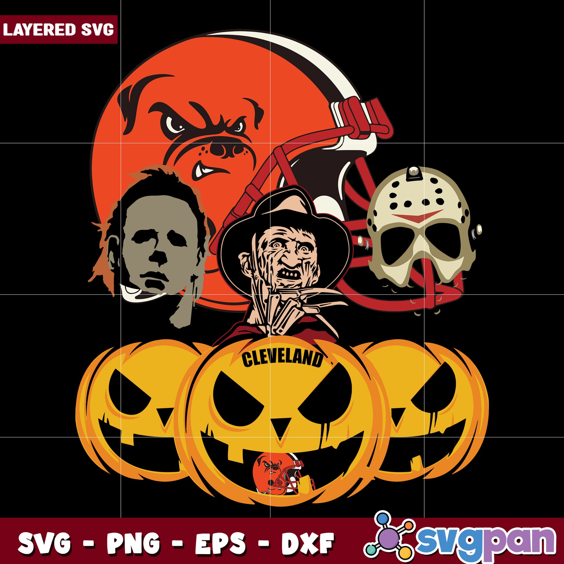 Cleveland Browns pumpkins halloween deisgn svg, american football svg, nfl games svg