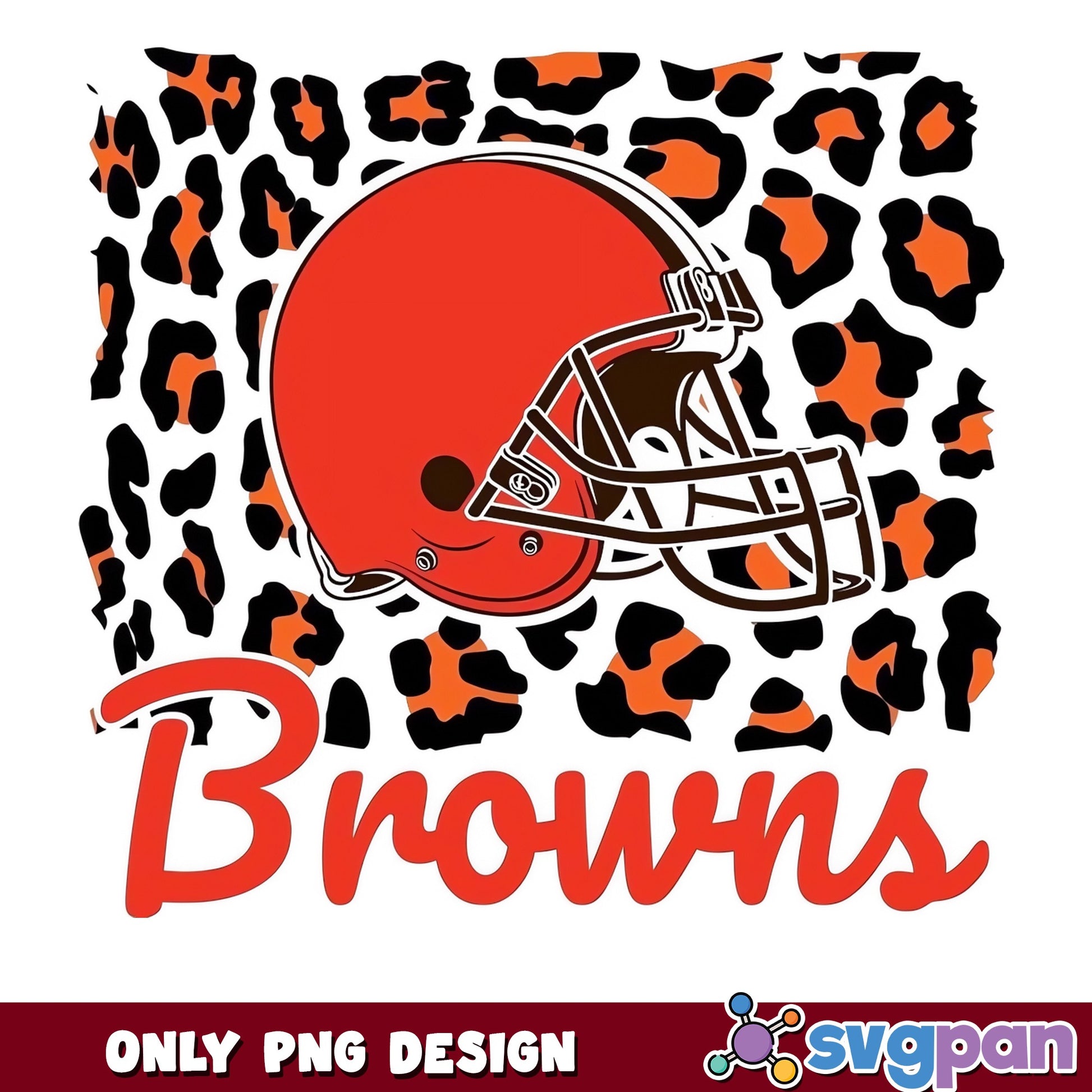 Cleveland Browns Leopard PNG, Browns Football PNG, NFL PNG