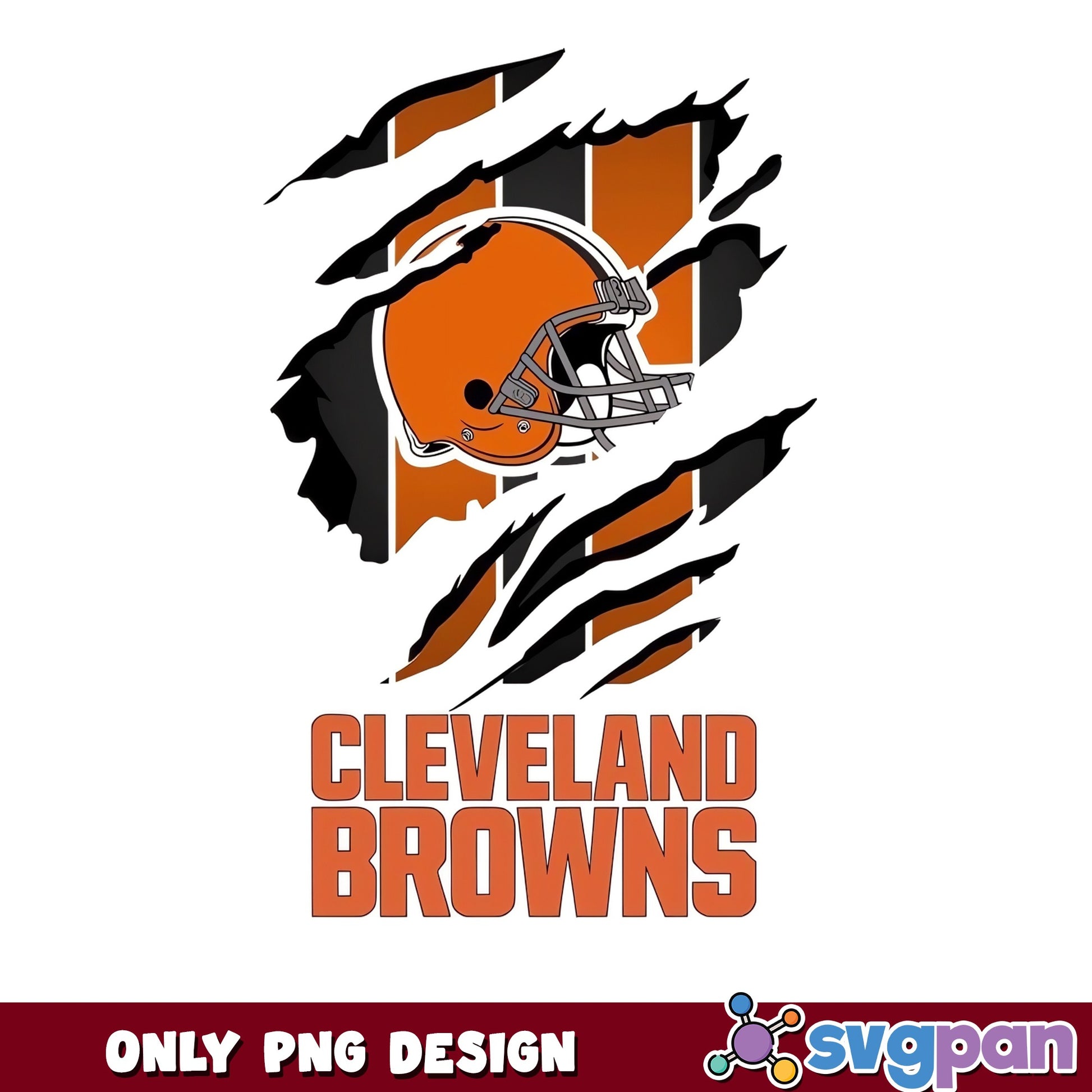 Cleveland Browns Ripped PNG, NFL Football Team PNG, Browns PNG