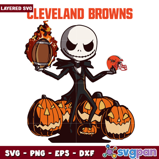 Cleveland browns Jack and pumkins halloween svg, american football svg, nfl games svg