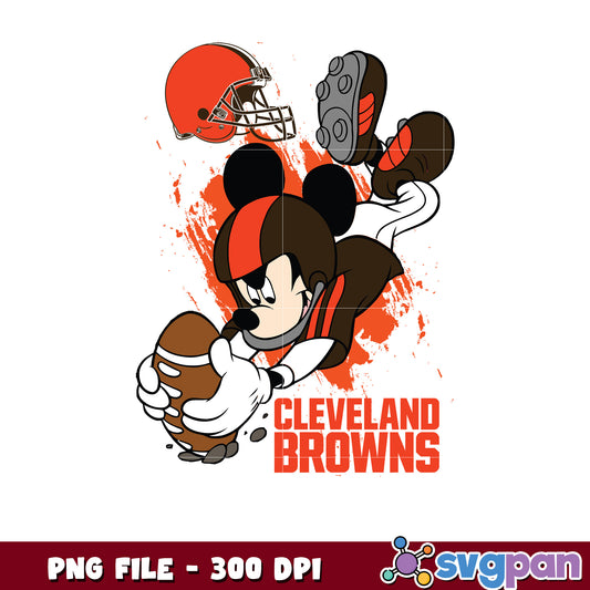 Cleveland browns Mickey mouse design png, nfl browns, rugby american png