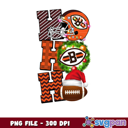 Cleveland browns helmet hohoho png, nfl christmas games​ png, super bowl 2025