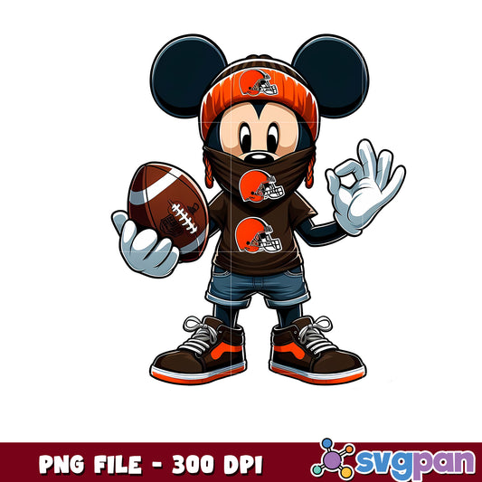 Cleveland browns mickey mouse png, mickey mouse nfl​ png, nfl games png