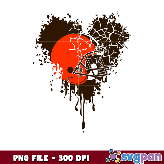 Cleveland browns painting design png, nfl browns, rugby american png
