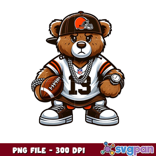 Cleveland browns thug life bear png, nfl jerseys​ png, american rugby png