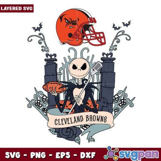 Clevelans browns jack halloween svg, american football svg, nfl games svg